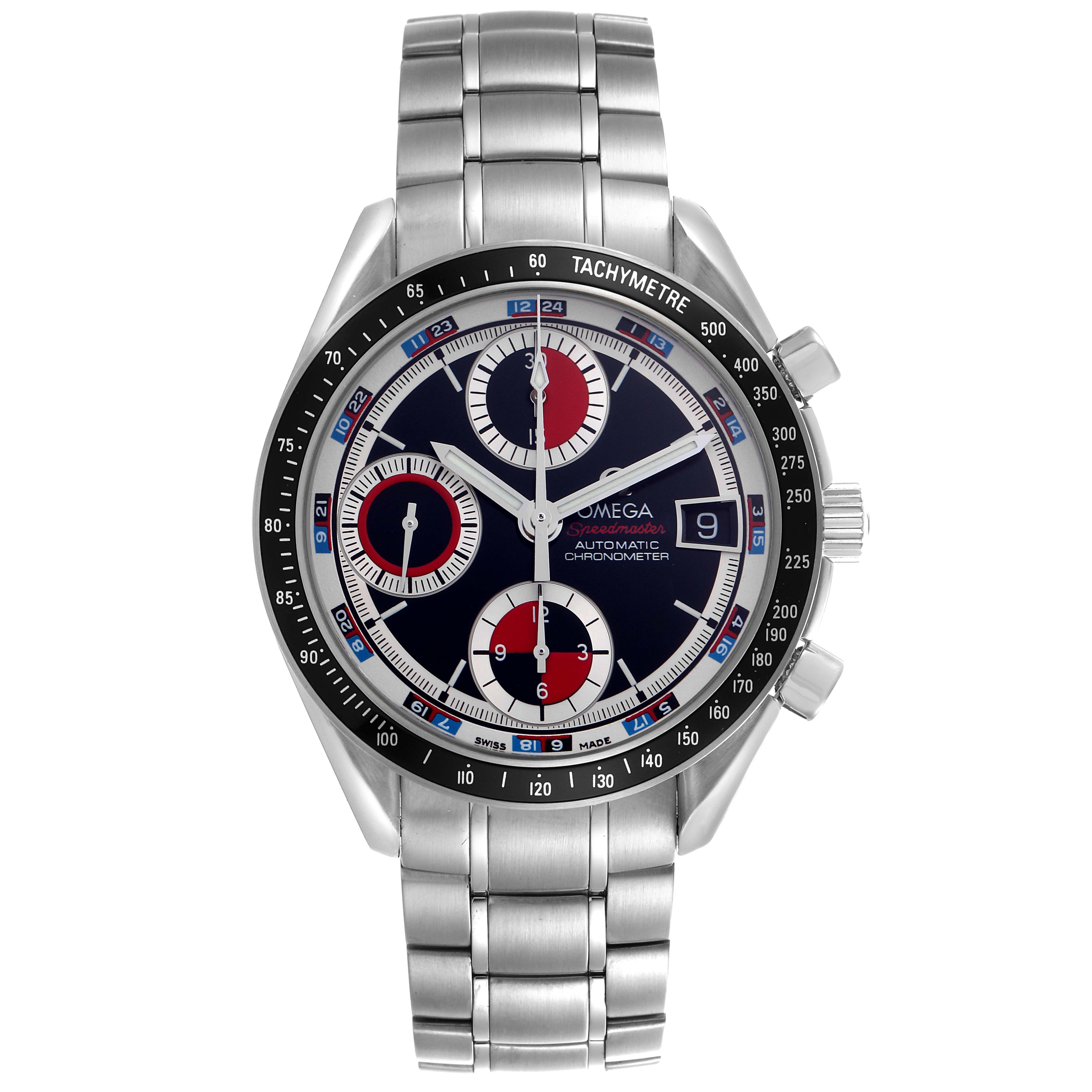Omega Speedmaster Black Red Casino Dial Steel Mens Watch 40.0 MM 3210.52.00