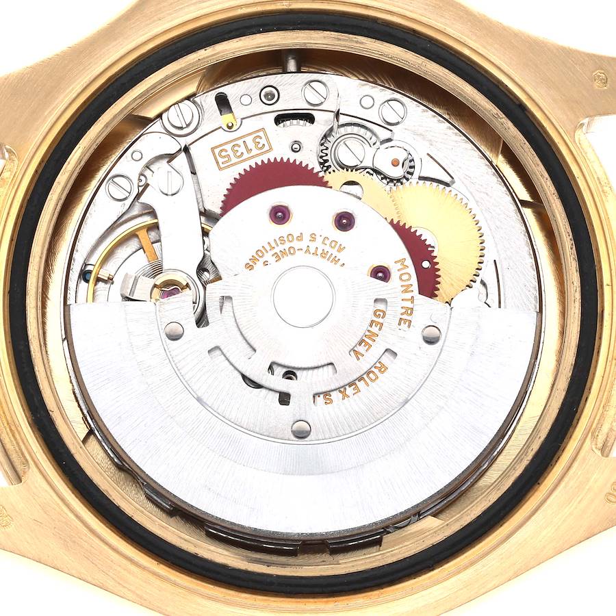 Rolex Yachtmaster 40mm Yellow Gold Black MOP Dial Mens Watch 16628