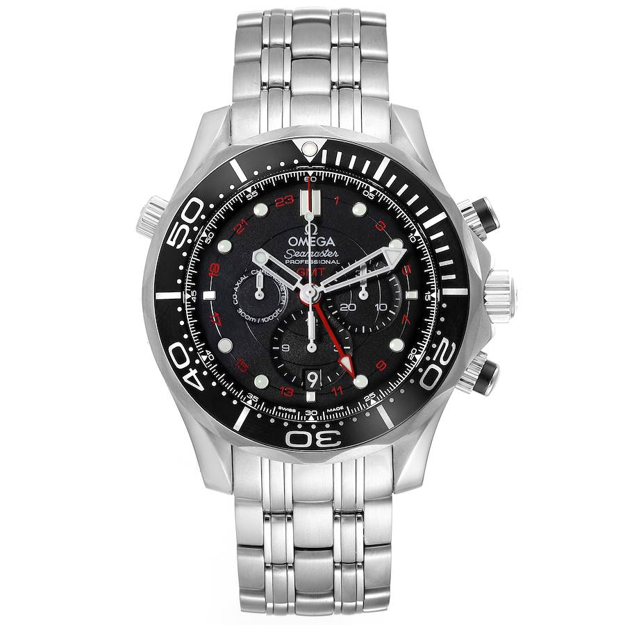 Omega Seamaster Diver GMT Steel Mens Watch 212.30.44.52.01.001 Card