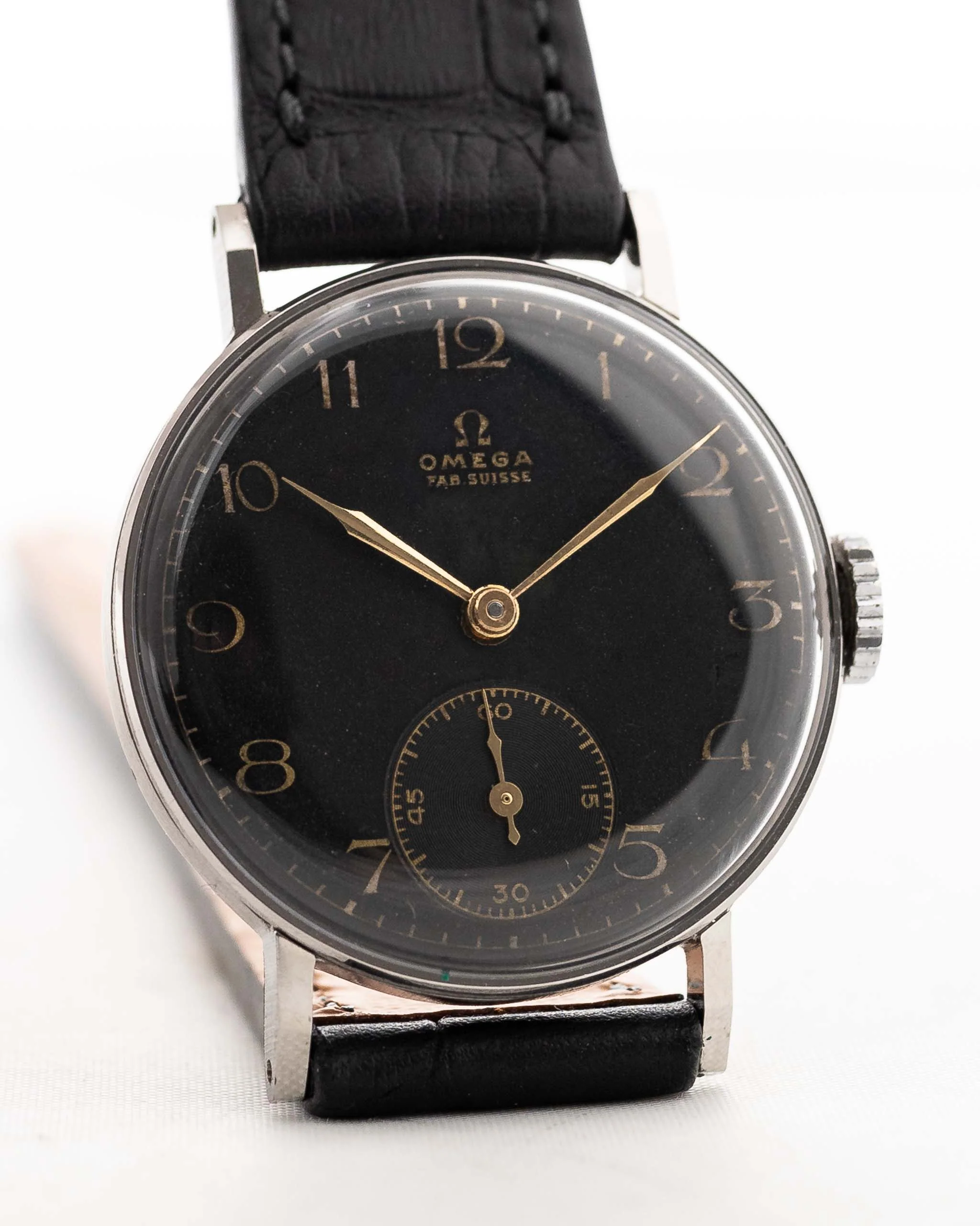 Omega Art Deco Black Syringe Sub Second 1939