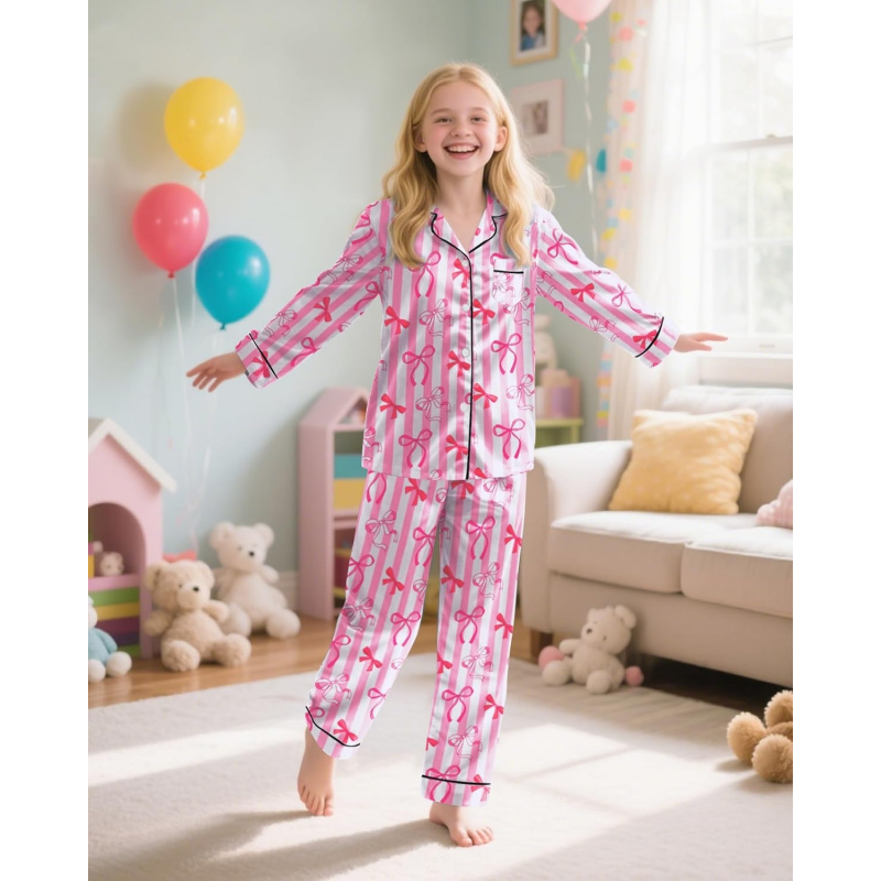 Girls Pajamas Satin Pajama Set