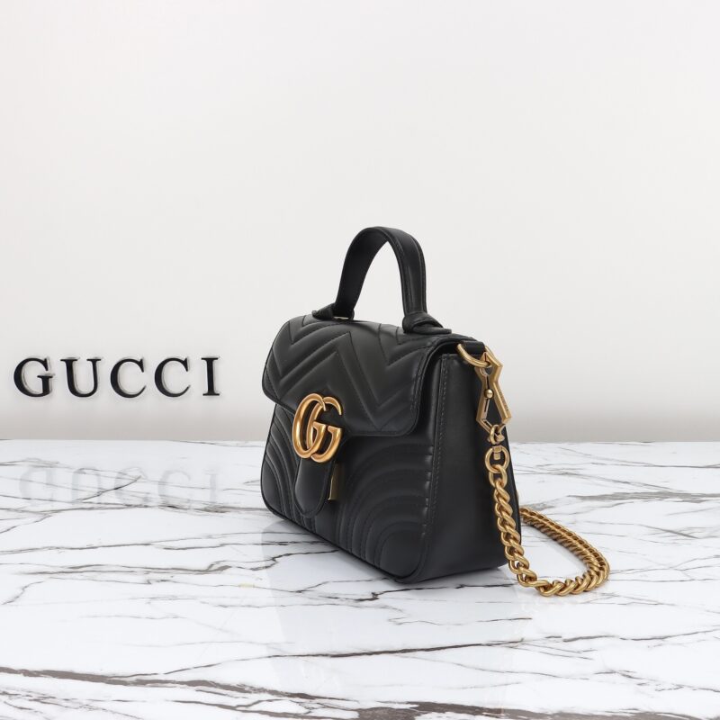 Replica Gucci GG Marmont Top Handle Black