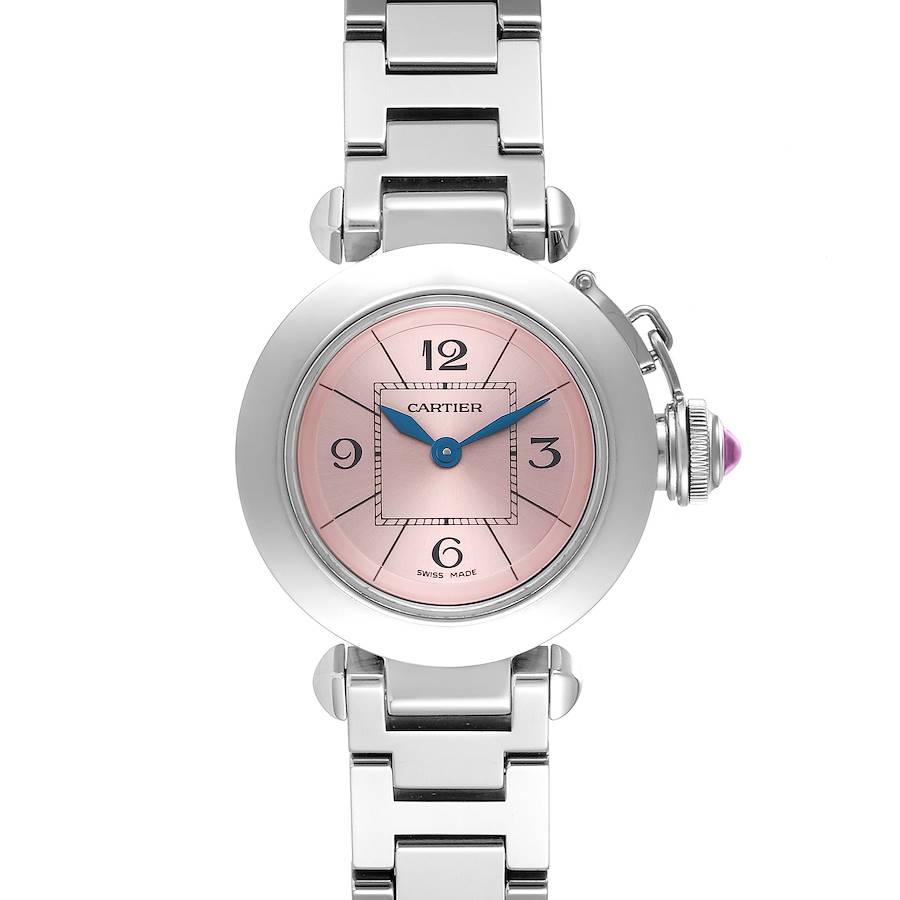 Cartier Miss Pasha Steel Pink Dial Ladies Watch W3140008