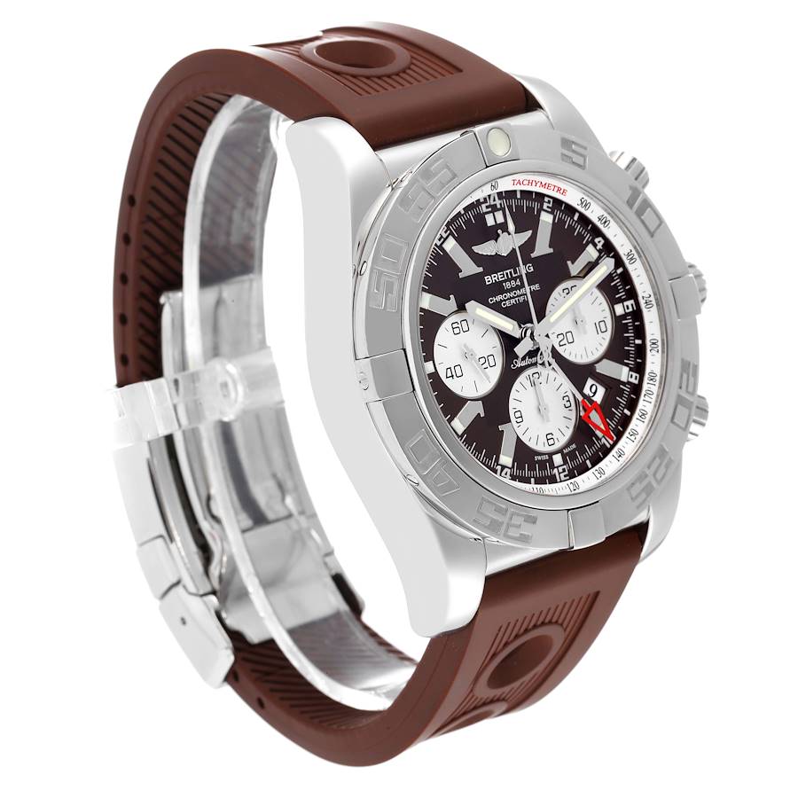 Breitling Chronomat GMT Steel Brown Dial Mens Watch AB0410