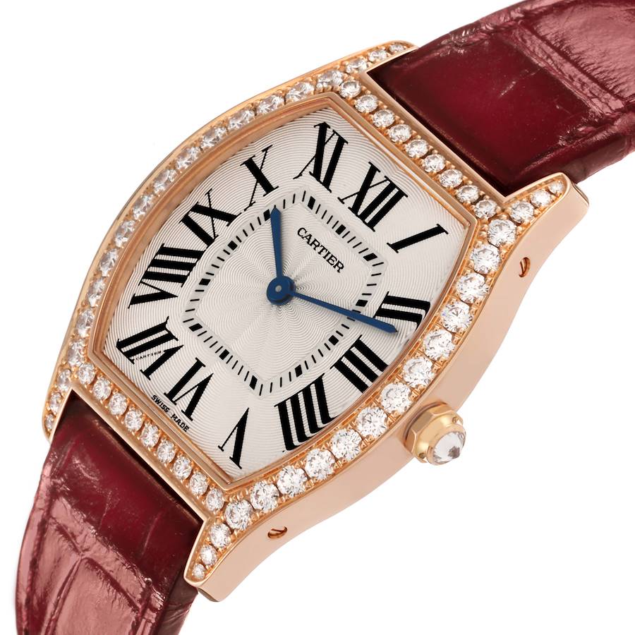 Cartier Tortue Medium Rose Gold Diamond Bezel Ladies Watch WA501008