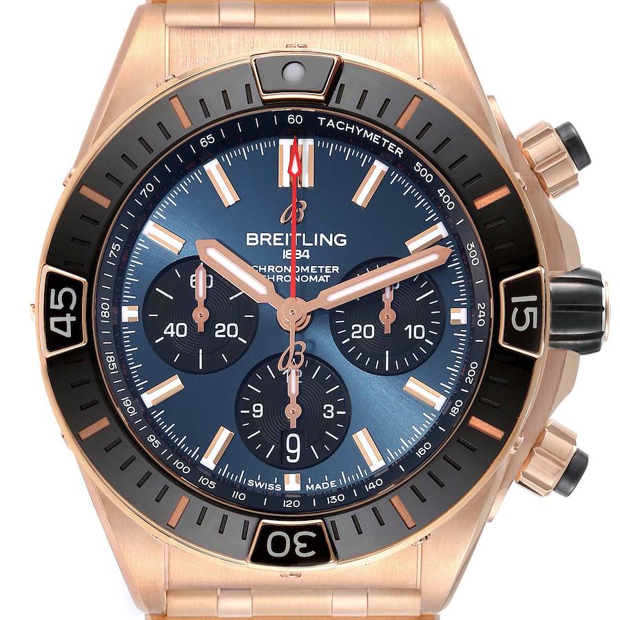 Breitling Chronomat B01 Rose Gold Las Vegas Limited Edition Mens Watch RB0136