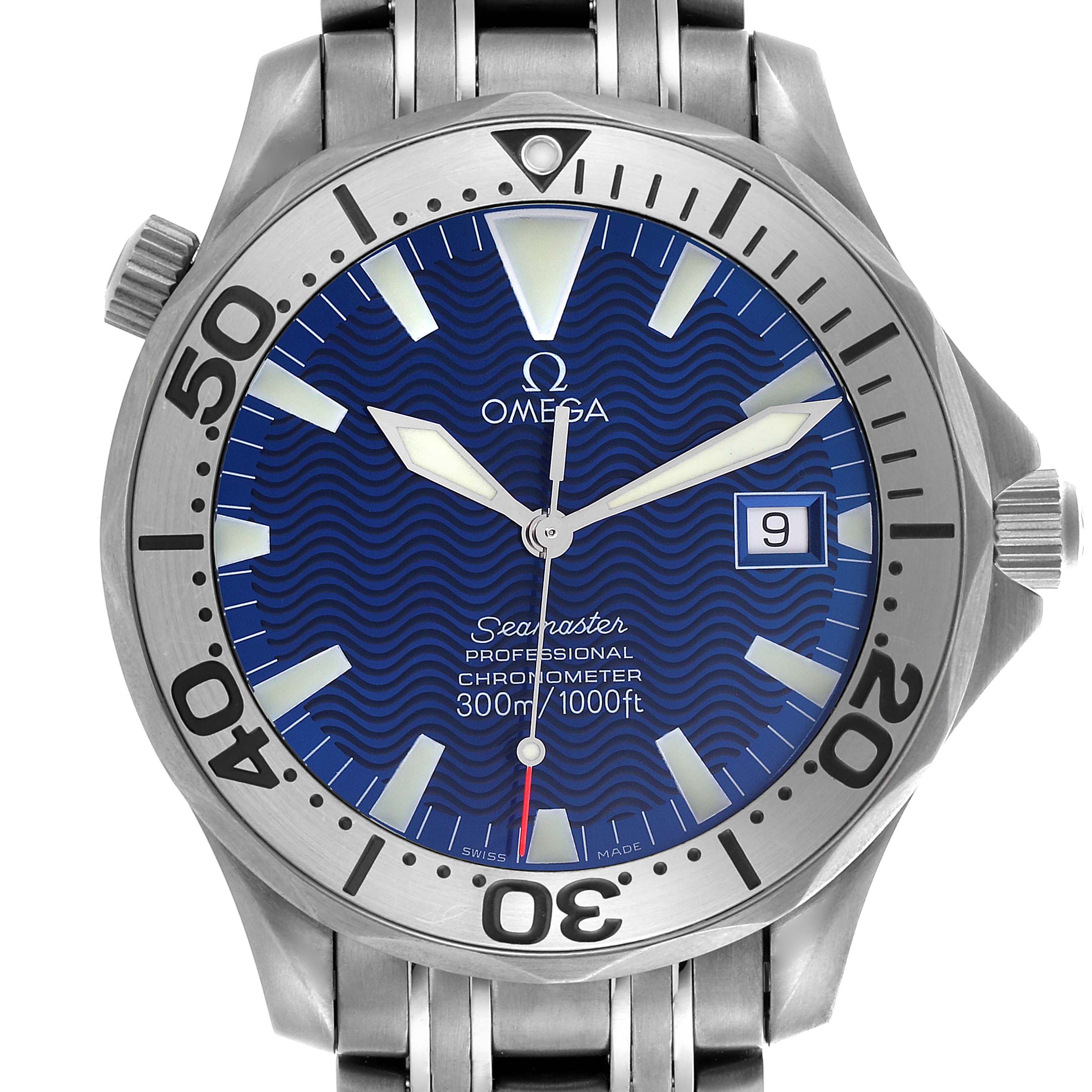 Omega Seamaster Blue Dial Titanium Mens Watch 41.5 MM 2231.80.00