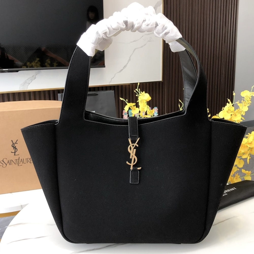 Saint Laurent Le 5 À 7 Bea In Suede Black 55Cm