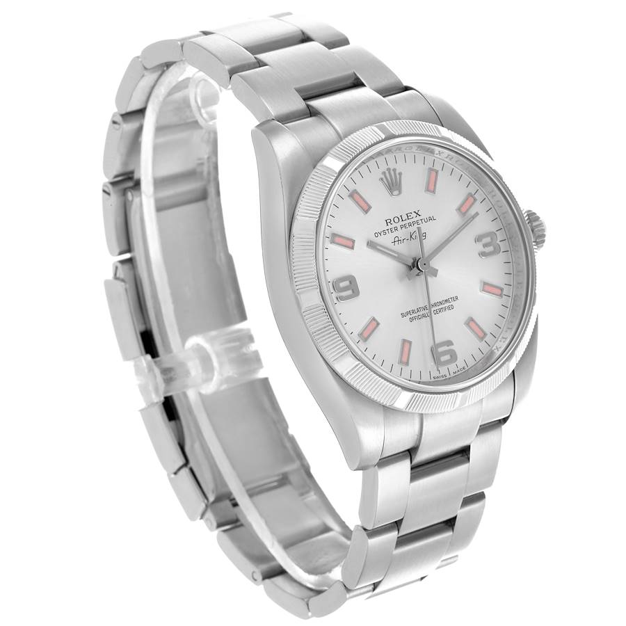 Rolex Air King Silver Dial Arabic Numeral Steel Mens Watch 114210