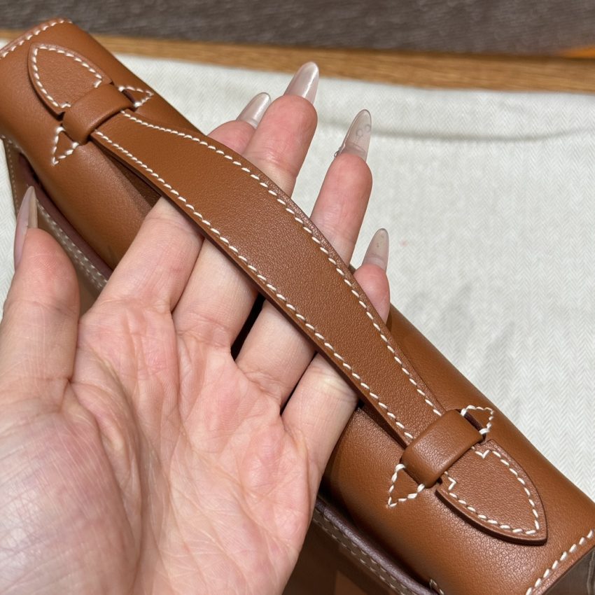 Replica Hermès Kelly Pochette Swift Brown