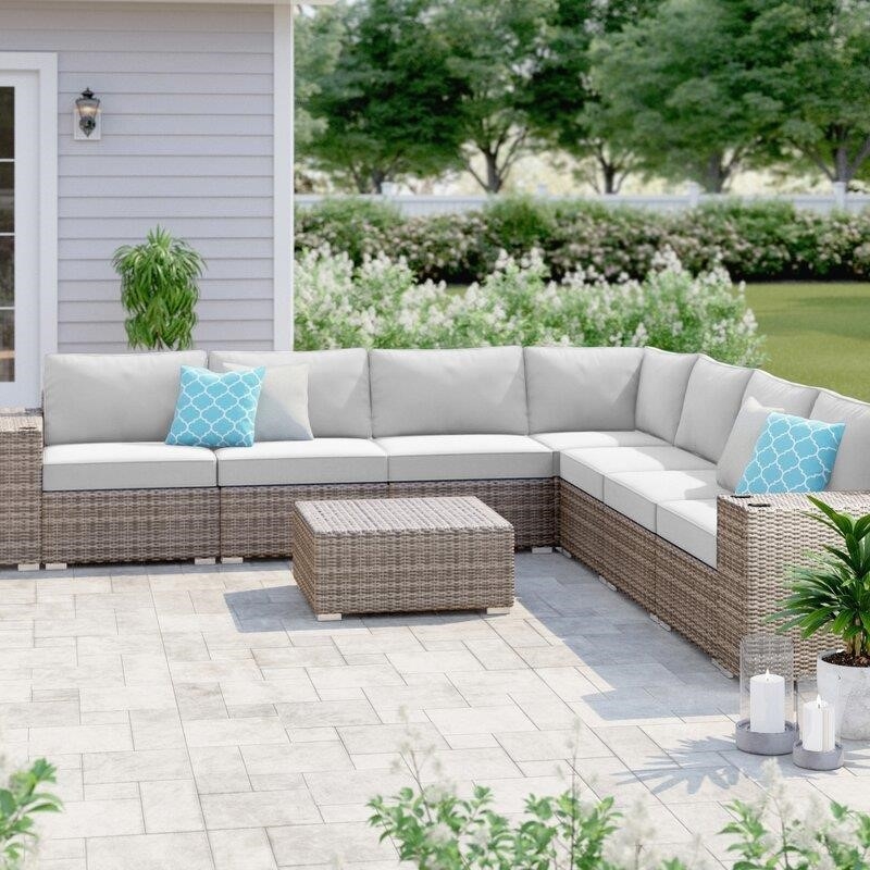 Lazaro Wicker/Rattan 6 - Person Seating Group with Sunbrella Cushions