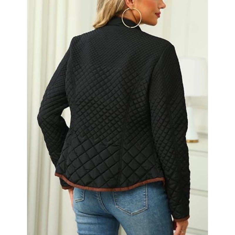 Women's Stand Collar Lightweight Quilted Puffer Jacket
