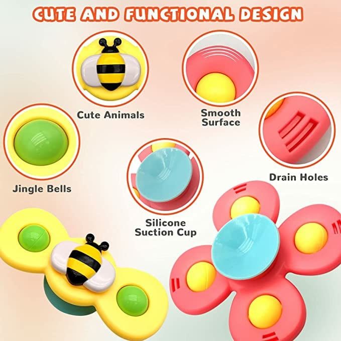 (🔥Summer Hot Sale - 50% OFF NOW)Suction Cup Spinner Toys(3 Piece Set)-Buy 2 Free Shipping