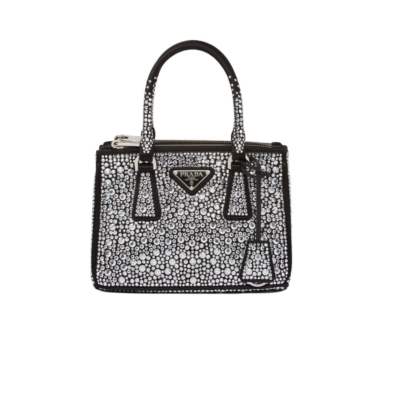 Prada Galleria Satin Mini Bag With Crystals Metal 23Cm 1Ba906 2Awl F063R V Eoy