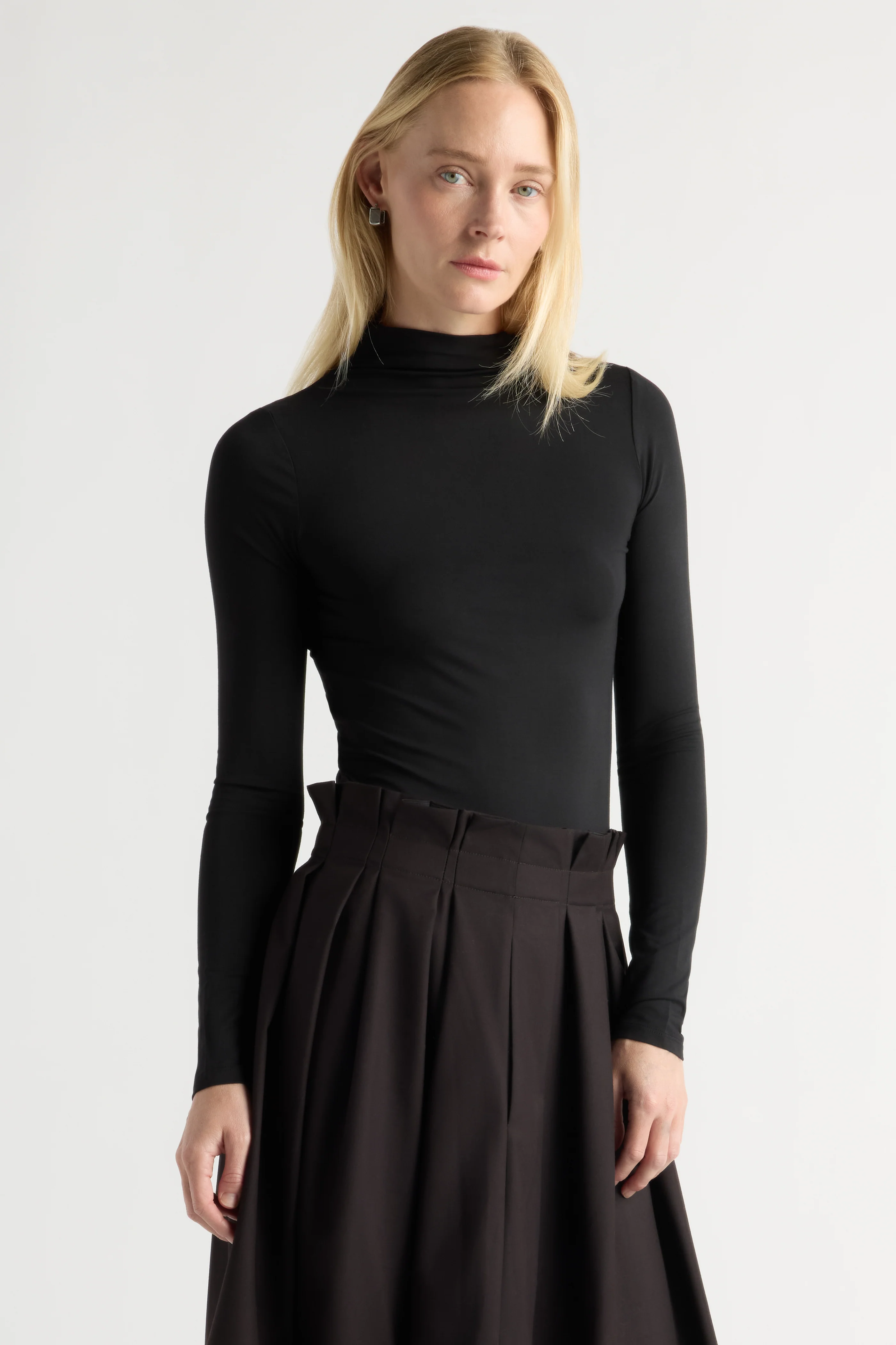 Ava Mock-Neck Long-Sleeve Tee