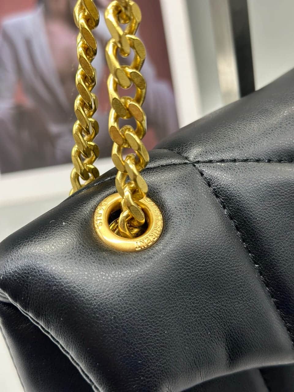 Saint Laurent Loulou Puffer Small Shoulder Bag In Black 28Cm