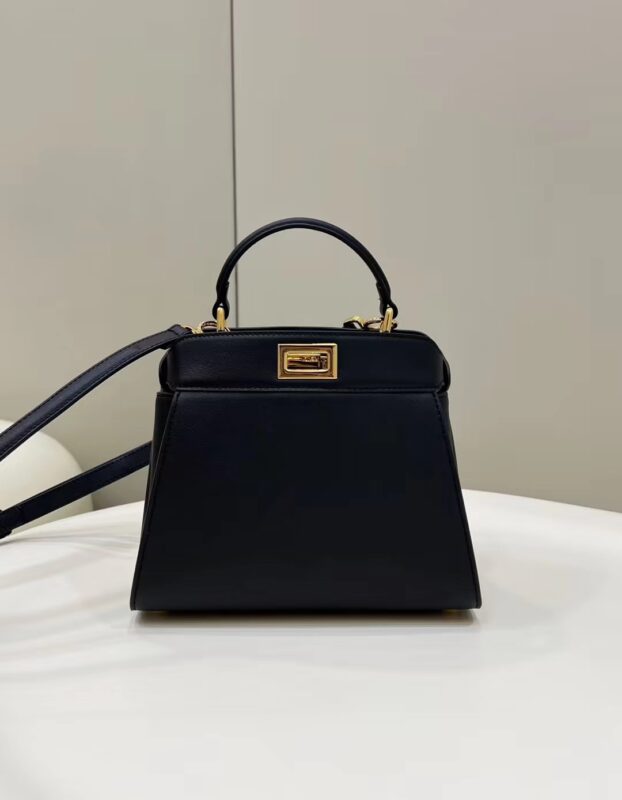 Replica Fendi Peekaboo With Patch Pocket Black