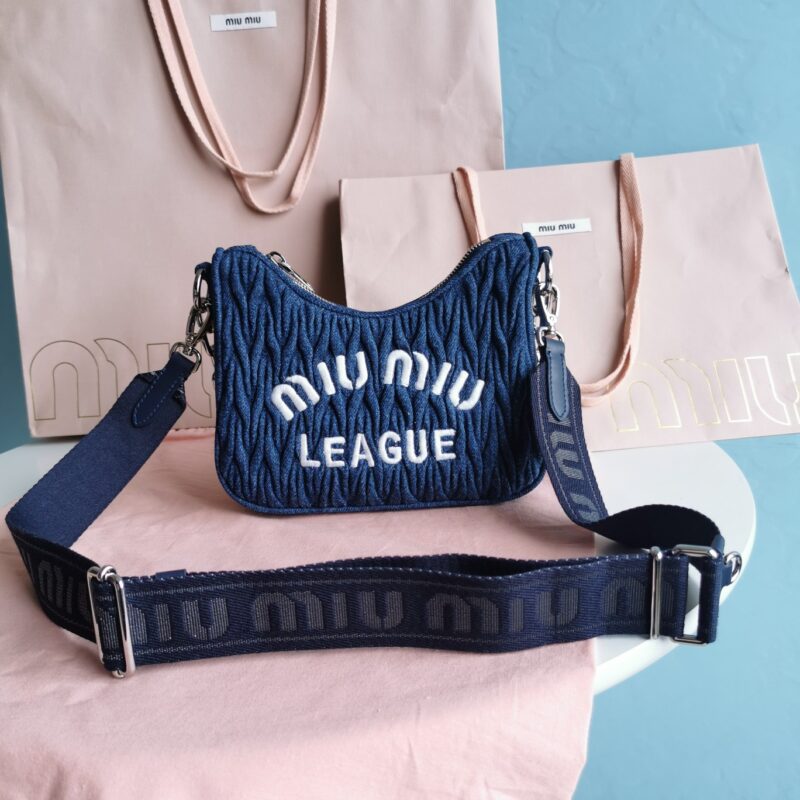 Replica Miu Miu Matelassé Denim Blue