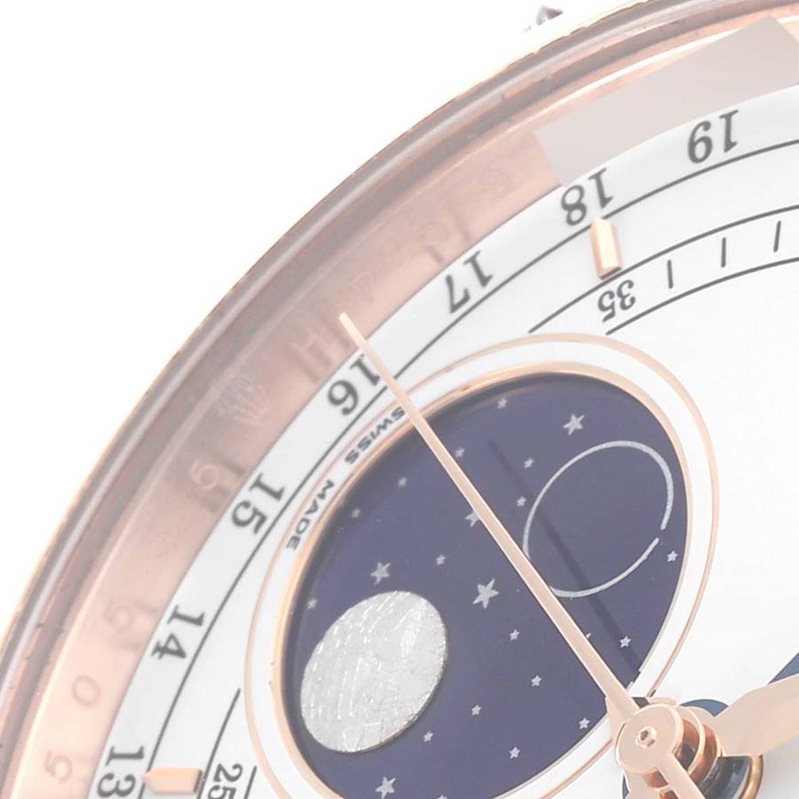 Rolex Cellini Moonphase White Dial Rose Gold 39mm Mens Watch 50535 New