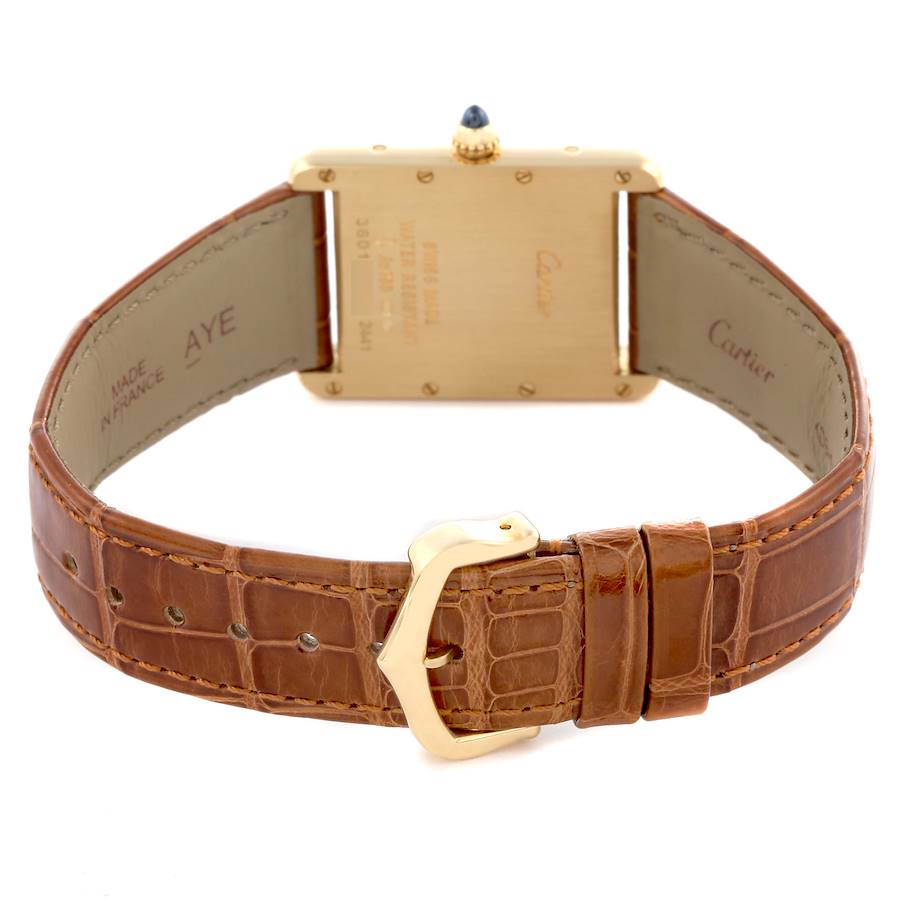 Cartier Tank Louis Yellow Gold Leather Strap Mens Watch W1529756