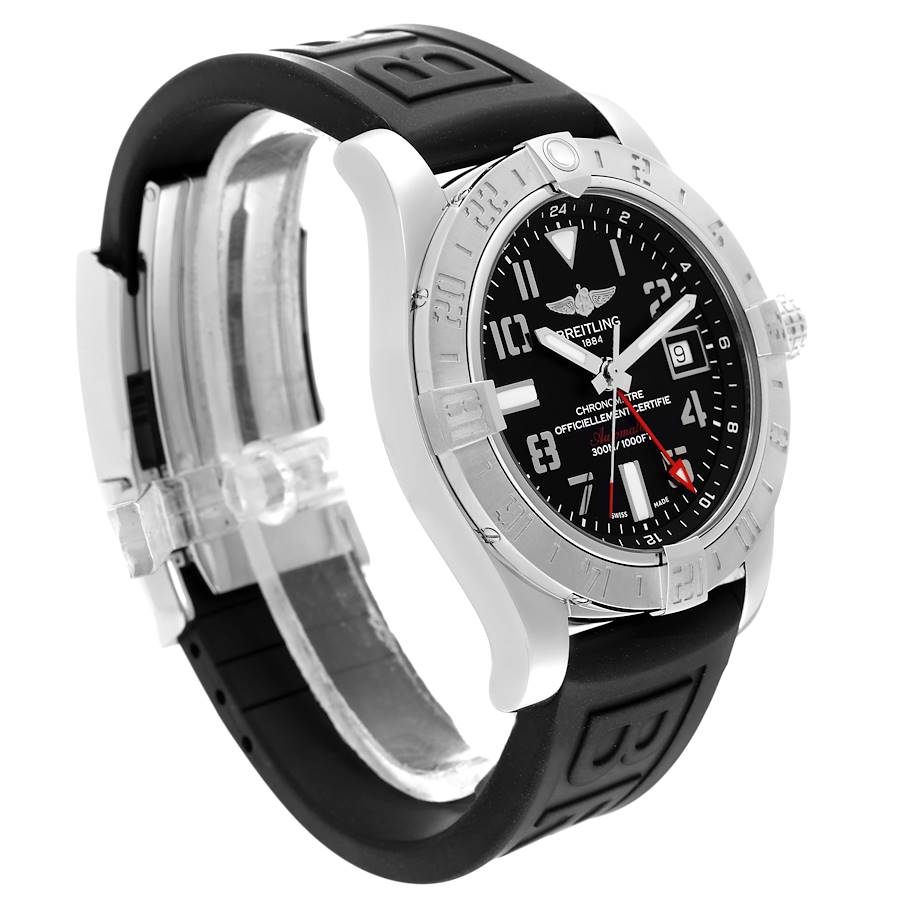 Breitling Aeromarine Avenger II GMT Black Dial Steel Mens Watch A32390