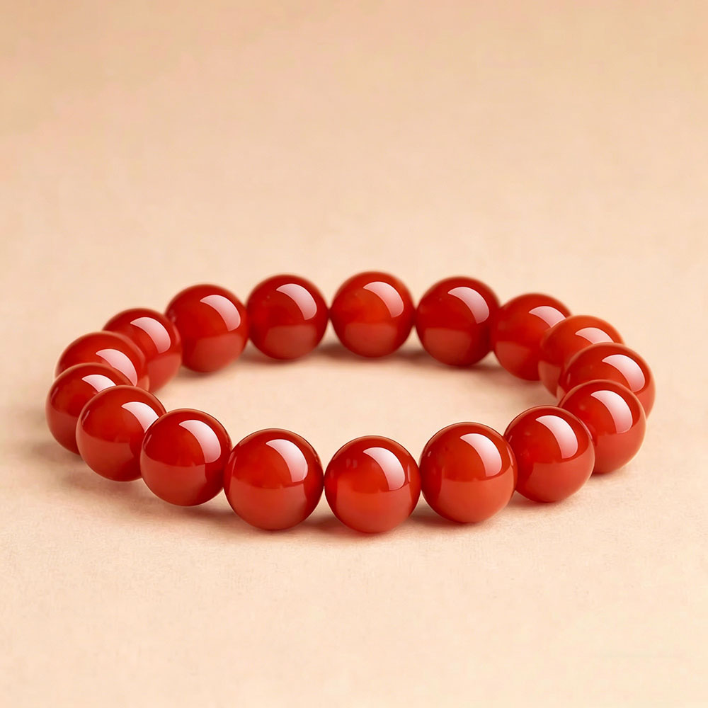 GemVibra Red Agate Talisman Bracelet – Warm Vitality & Protection