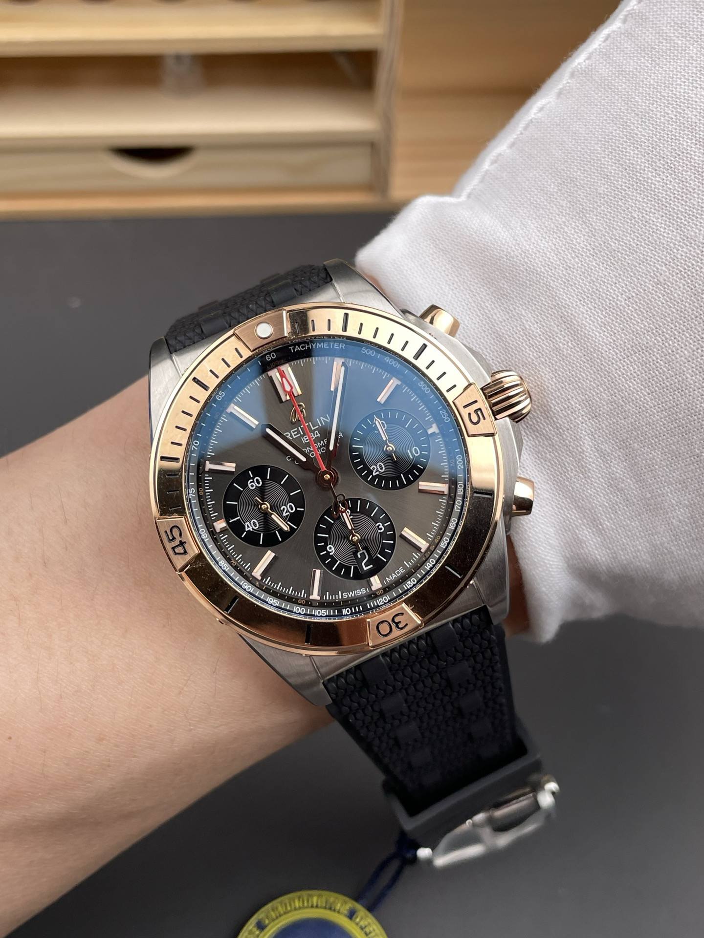 Chronomat B01 Two-tone Rose Gold Grey Dial