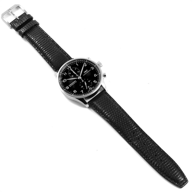 IWC Portuguese Chrono Black Dial Automatic Steel Mens Watch IW371438