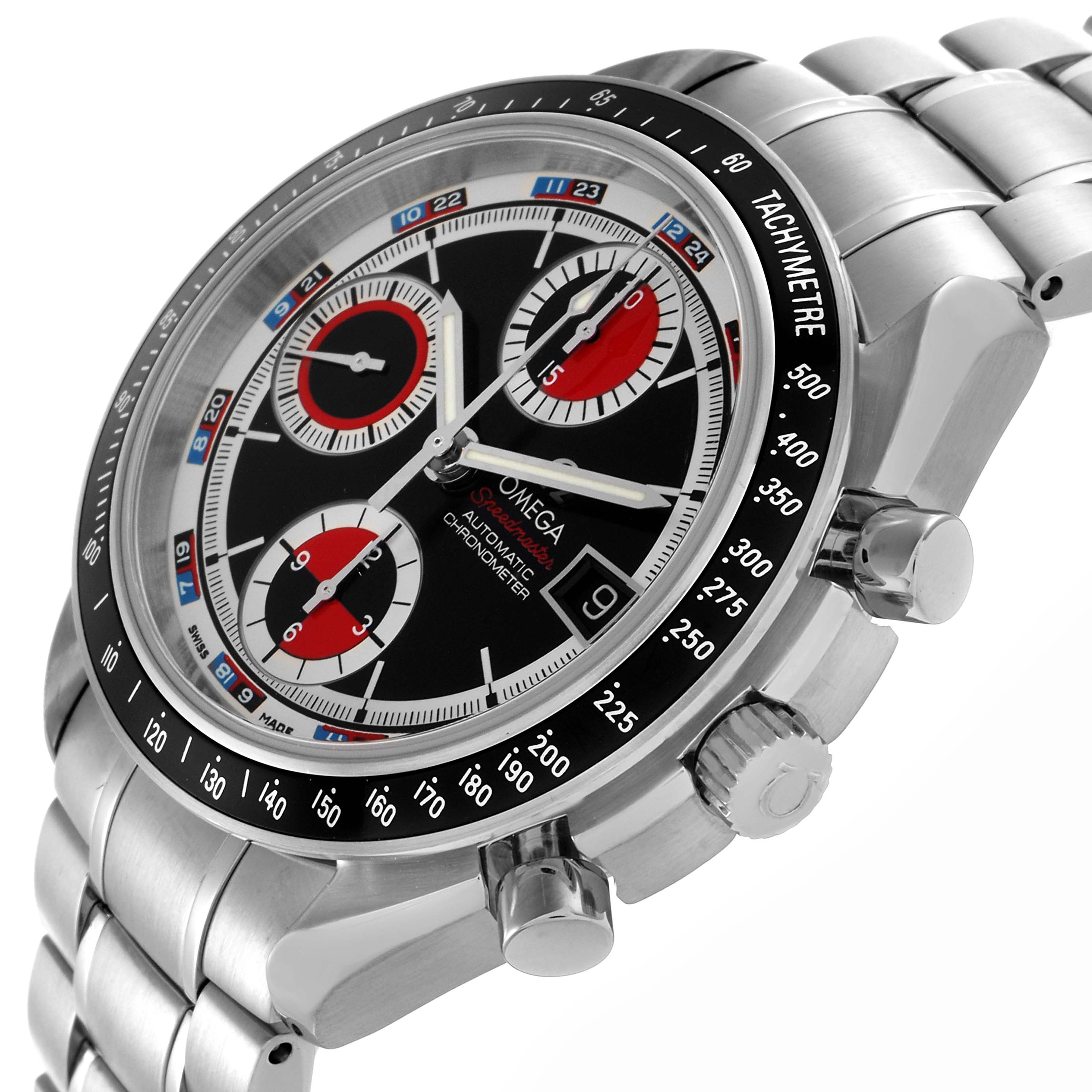 Omega Speedmaster Black Red Casino Dial Steel Mens Watch 40.0 MM 3210.52.00