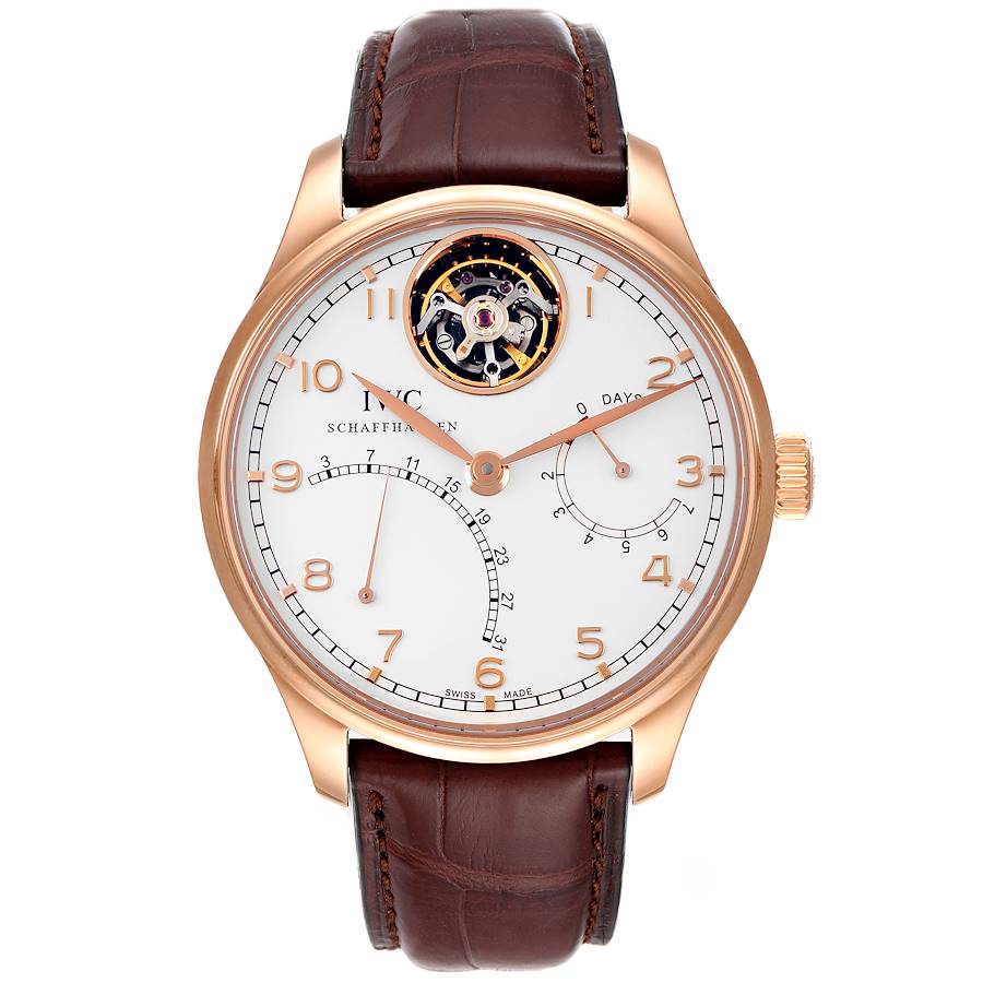 IWC Portuguese Tourbillon Mystere Retrograde Rose Gold Mens Watch IW504402