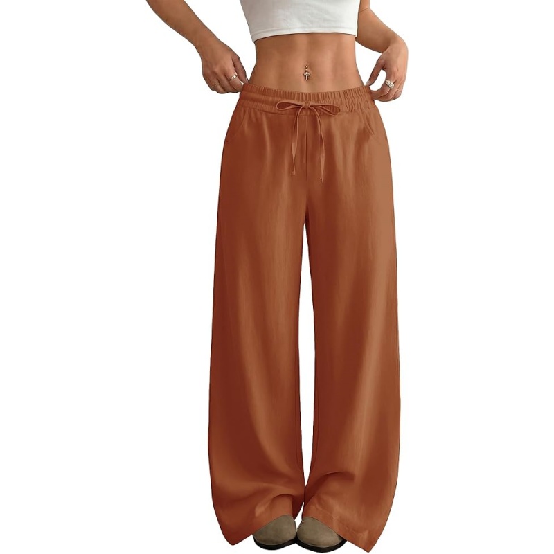 Womens Casual Linen Wide Leg Pants