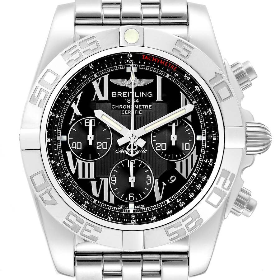 Breitling Chronomat 01 Black Dial Chronograph Steel Mens Watch AB0110