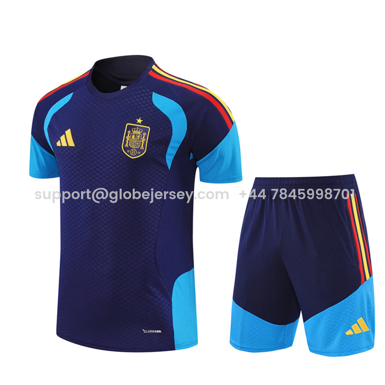 Spain 2026 Short-Sleeve Training Set - Royal Blue Top & Shorts