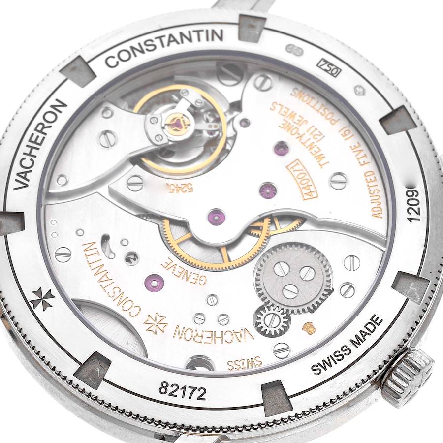 Vacheron Constantin Traditionnelle Silver Dial White Gold Mens Watch 82172