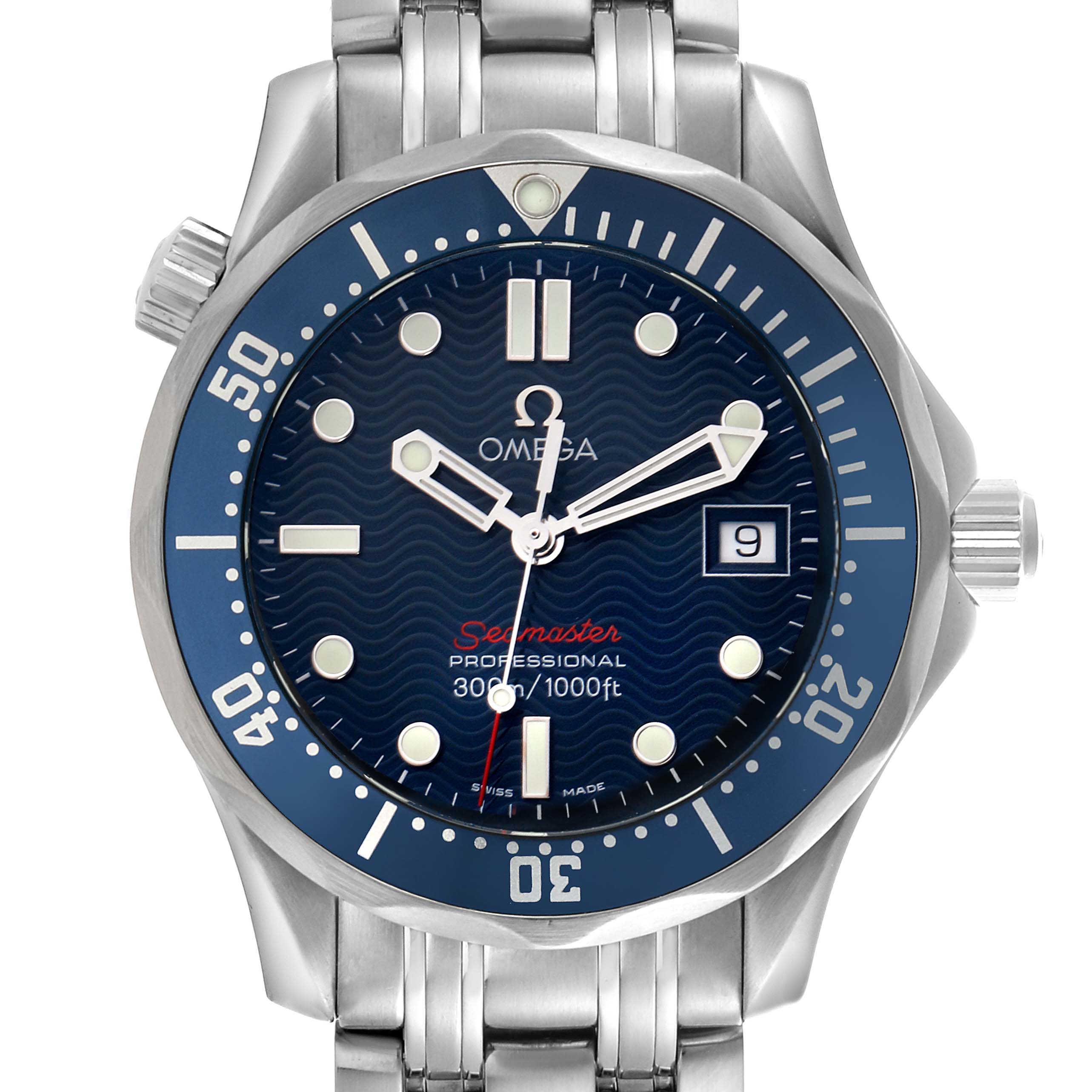 Omega Seamaster 300M 36 Midsize Blue Dial Steel Mens Watch 36.25 MM 2223.80.00
