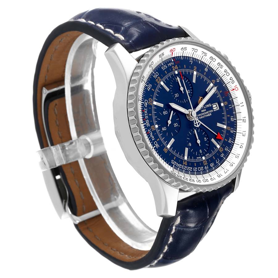 Breitling Navitimer World Blue Dial Steel Mens Watch A24322