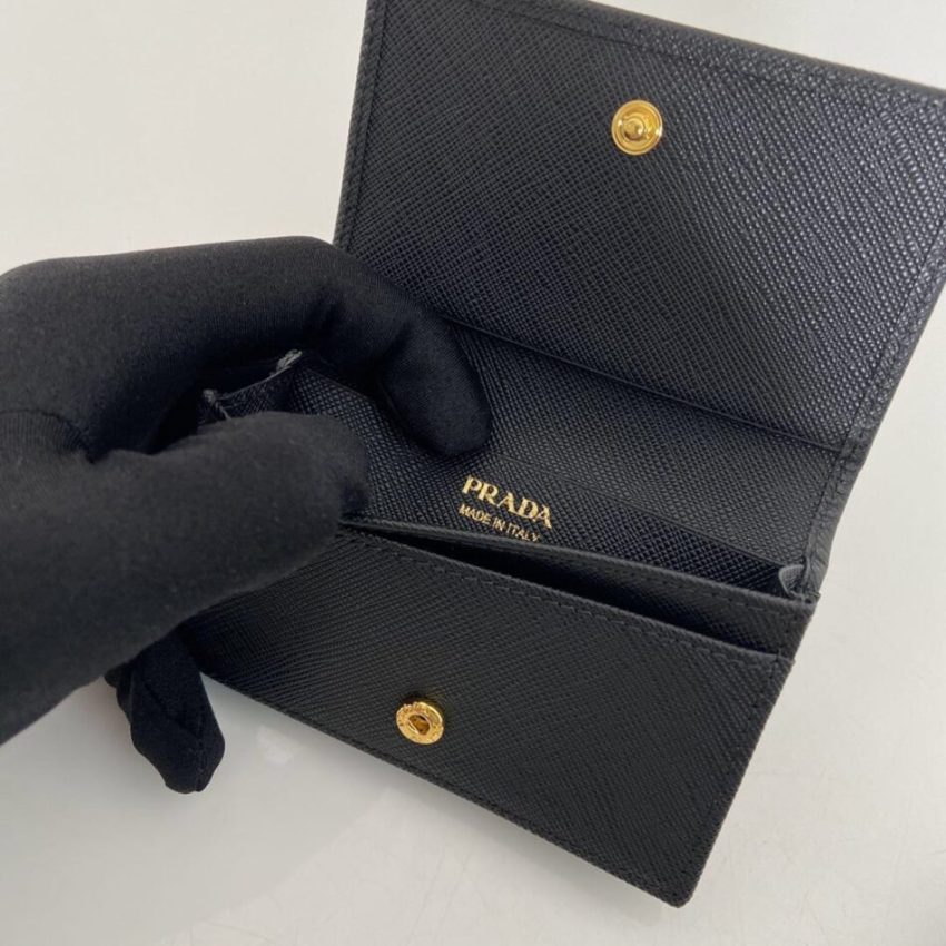 Replica Prada Saffiano Wallet Black Silver
