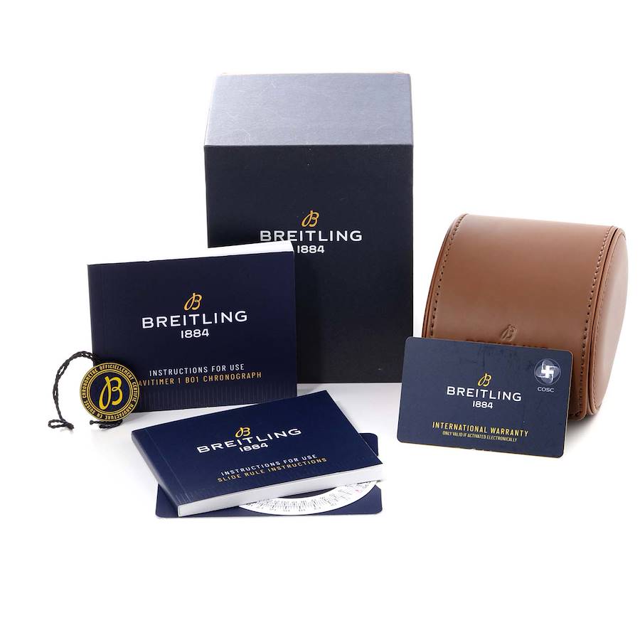 Breitling Navitimer 01 Grey Dial Steel Rose Gold Mens Watch UB0121