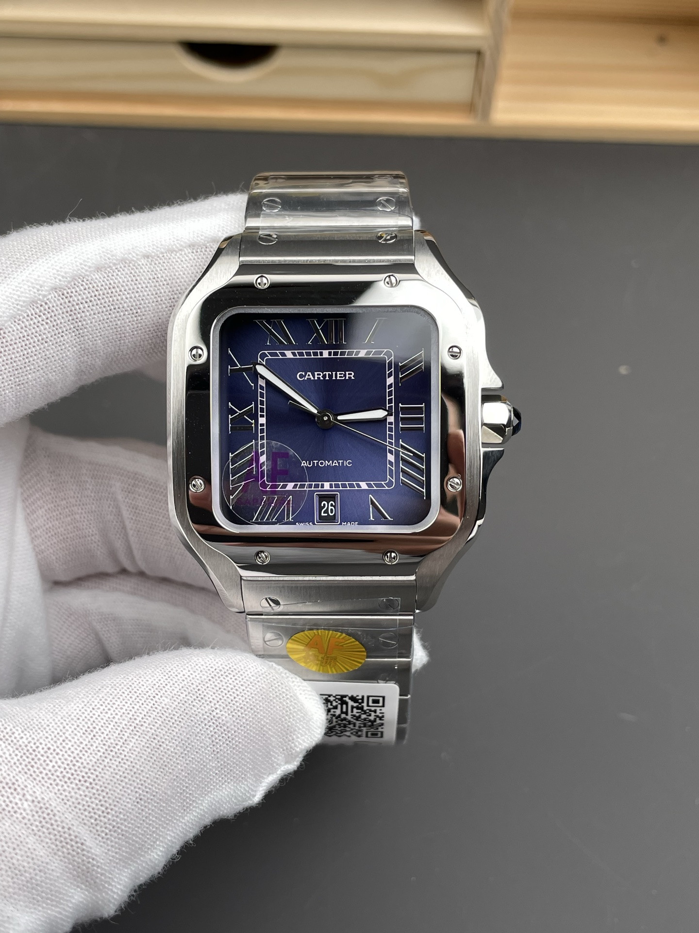 Santos Blue Dial Men Large Size AF Factory