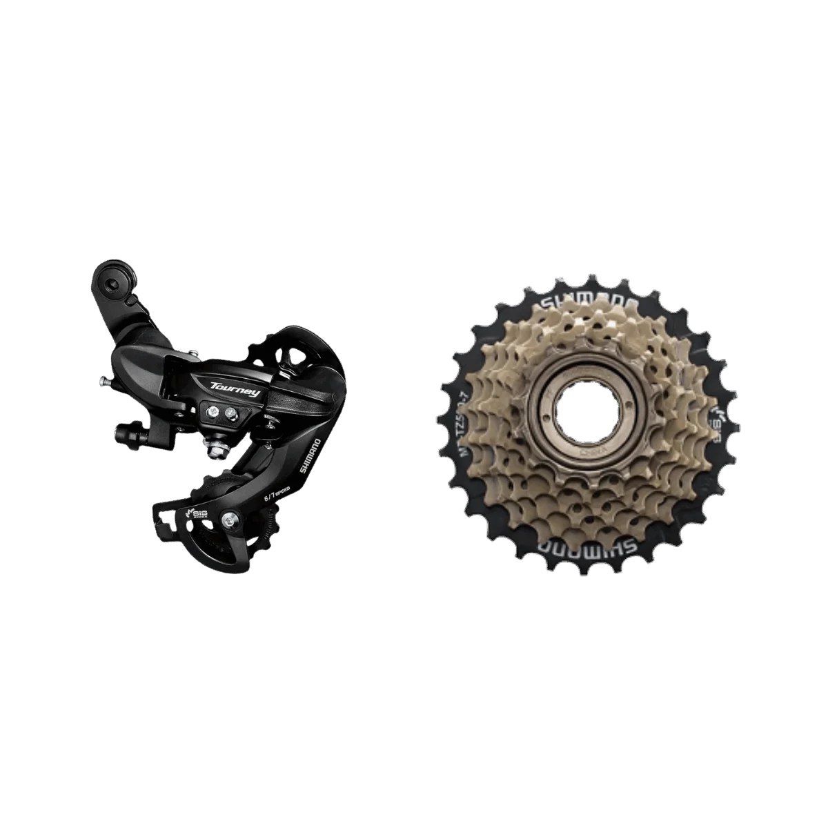Freego eBike Shimano 7-Speed Drivetrain Kit with Rear Derailleur & Freewheel