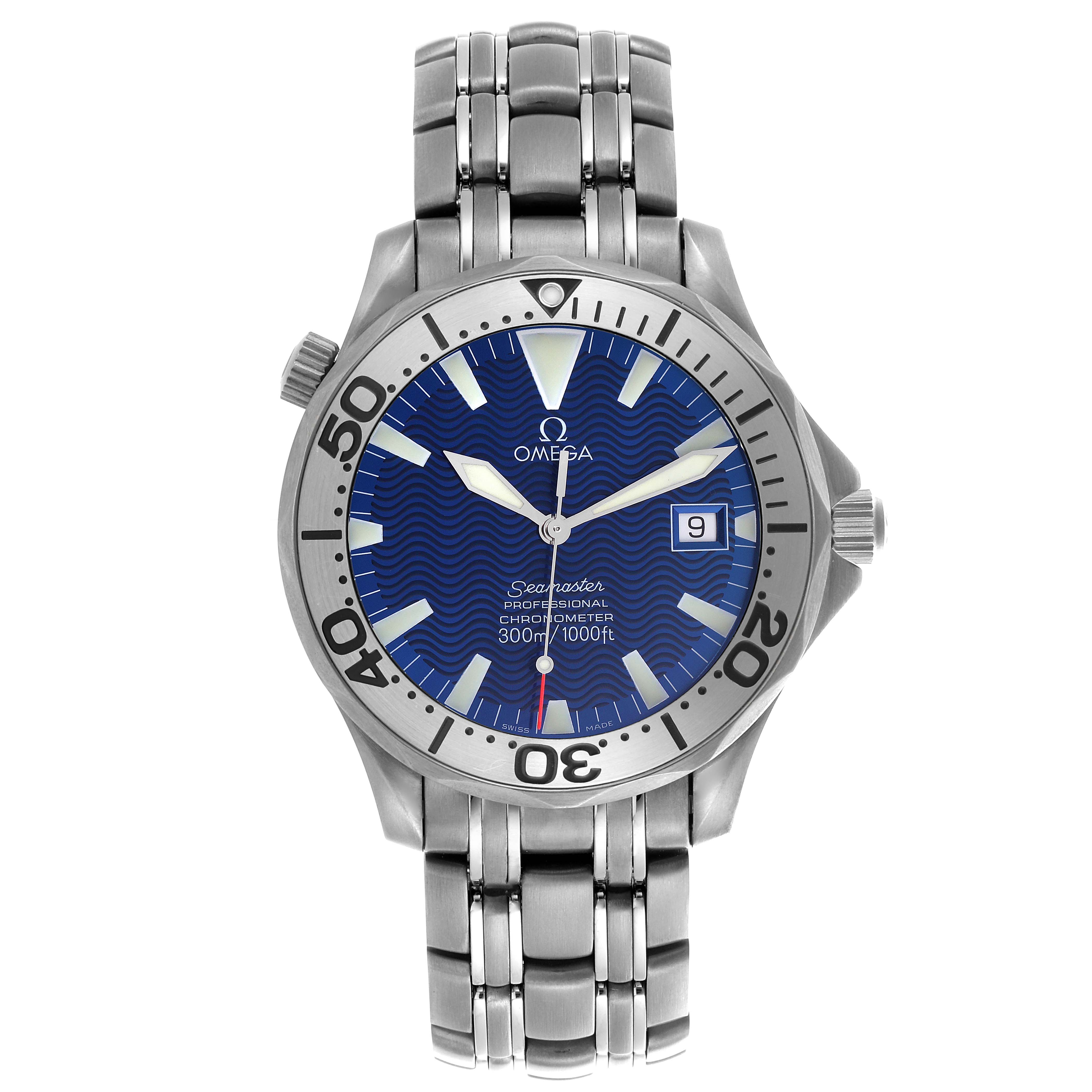 Omega Seamaster Blue Dial Titanium Mens Watch 41.5 MM 2231.80.00