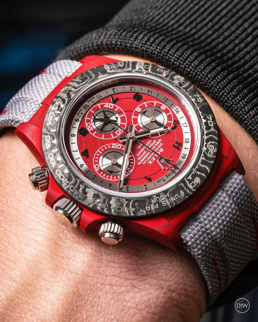 DiW Rolex Daytona "AVIA RED" In Quartz Fiber