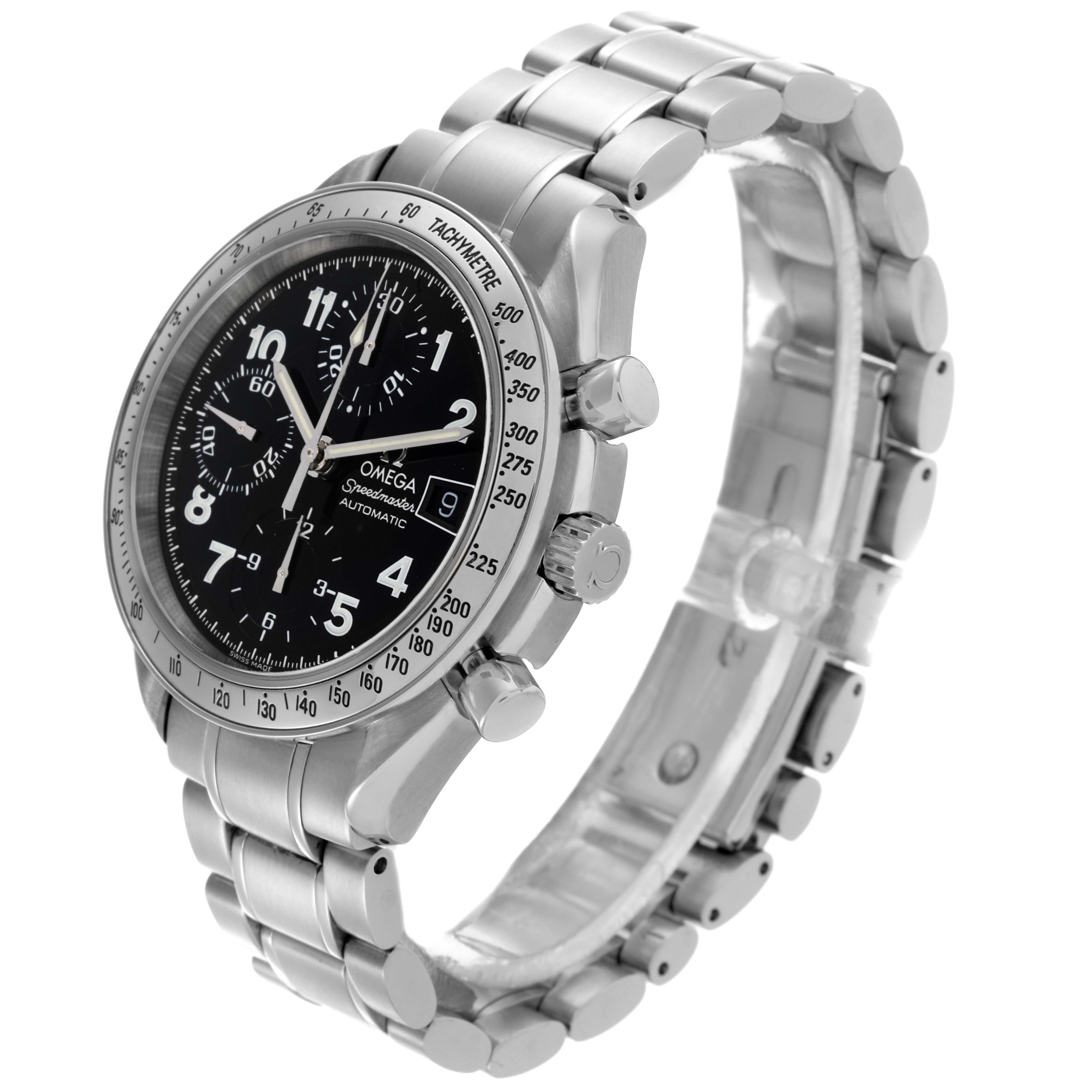 Omega Speedmaster Date Black Arabic Dial Steel Mens Watch 39.0 MM 3513.52.00