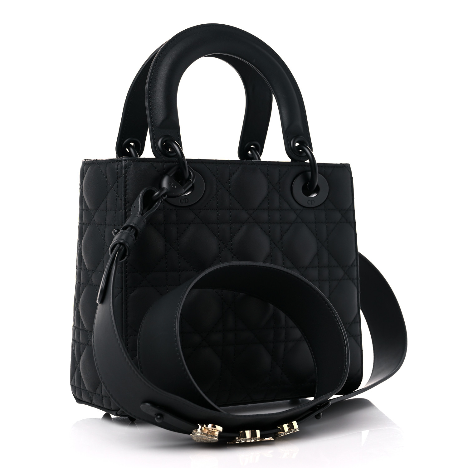 Ultra Matte Calfskin Cannage Small My ABCDior Lady Dior Black
