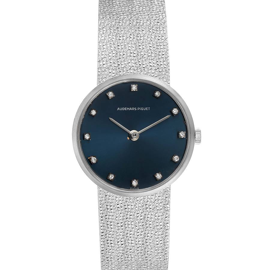 Audemars Piguet White Gold Blue Diamond Dial Cocktail Ladies Watch