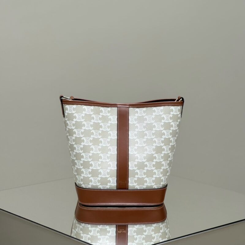 Replica Celine Triomphe Bucket White