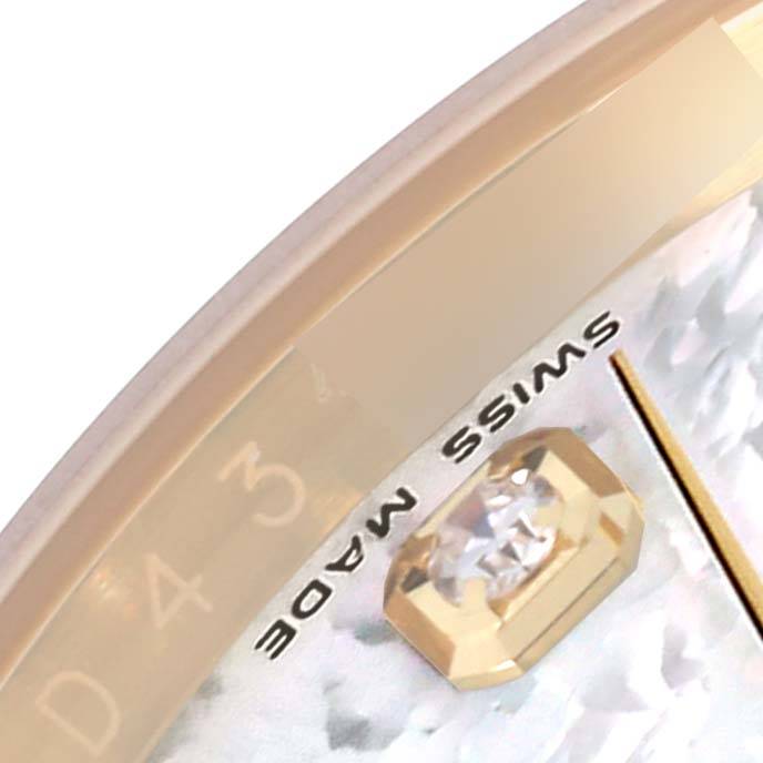 Rolex Datejust Yellow Gold Mother of Pearl Diamond Dial Mens Watch 116238