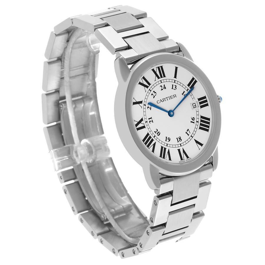 Cartier Ronde Solo Large 36mm Silver Dial Steel Mens Watch W6701005