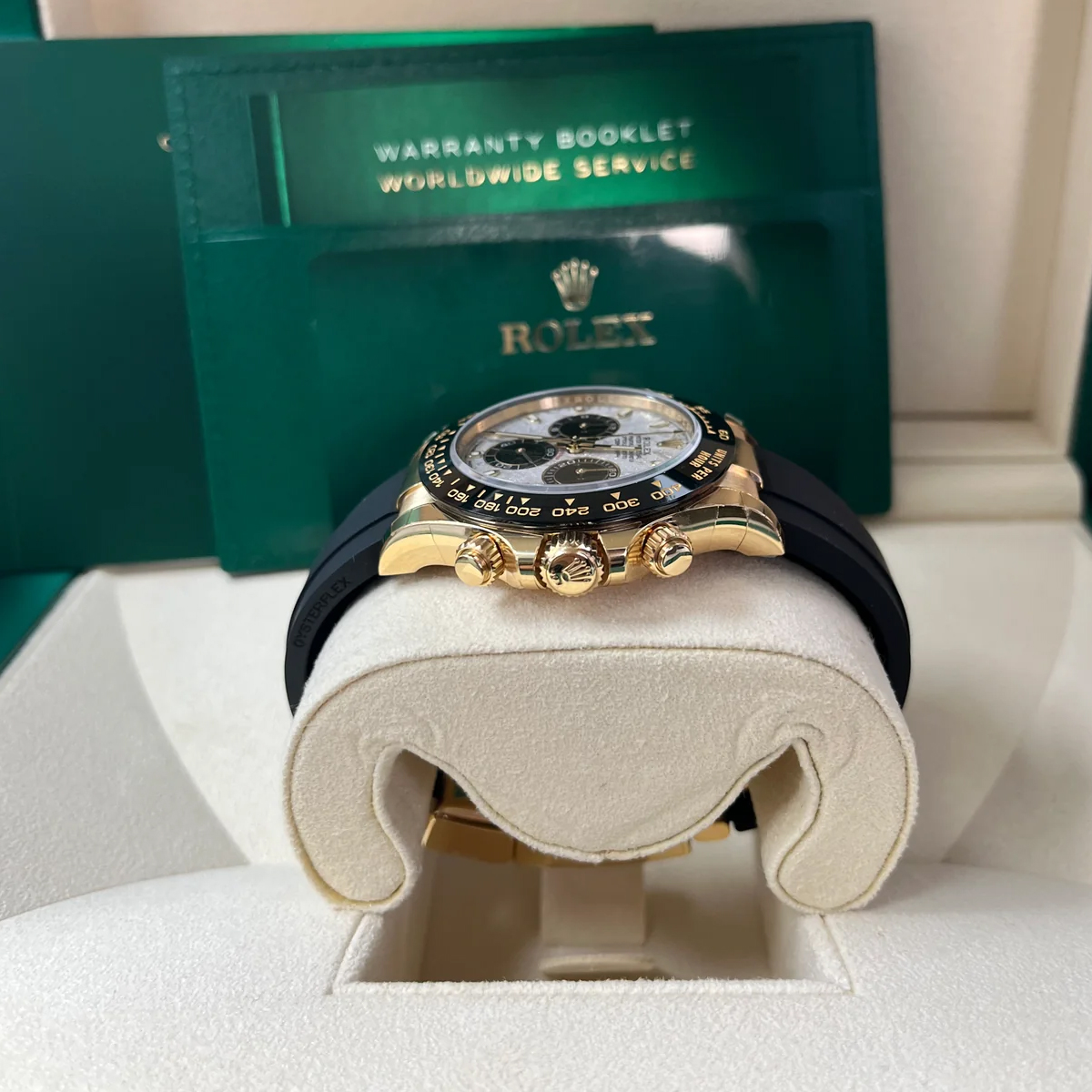 Rolex Daytona Ceramic Cosmograph Daytona 40 Watch Meteorite Black Index Dial Oysterflex Everose Gold/White Gold/ Yellow Gold Ref #116519-0038 /Ref #116518LN-0076 / Ref #116519-0055