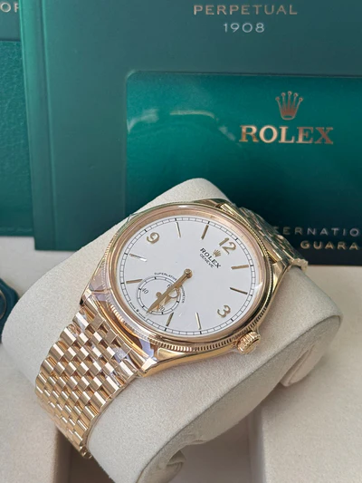 2025 NEW Rolex 1908 Yellow Gold White Dial Settimo Bracelet - 52508